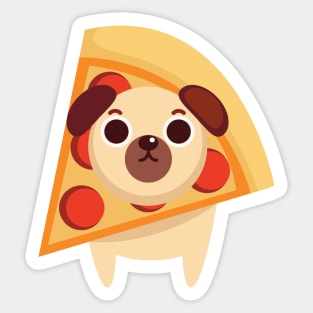 Pug Dog Pizza Sticker